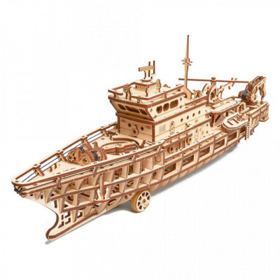 Puzzle 3D mecanic din lemn yacht foto