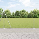 vidaXL &Icirc;mprejmuirea Euro cu 7 st&acirc;lpi flanșați 1.2x10 m Oțel galvanizat