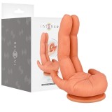 Dildo INTENSE Leela G-Spot, &icirc;n formă de m&acirc;nă, pentru punctul G, din silicon medical, cu ventuză puternică, culoarea pielii, 17.8 cm