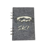Agenda din MDF si Fetru alb gri , 15 22,5 cm SKI