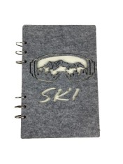 Agenda din MDF si Fetru alb gri , 15 22,5 cm SKI
