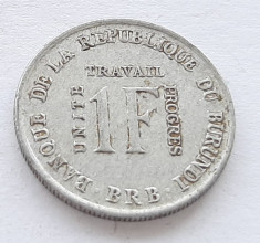 334. Moneda Burundi 1 franc 1970 foto