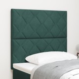 vidaXL Tablie de Pat LED Design Blocuri Diamond Verde &Icirc;nchis, 90cm, Catifea