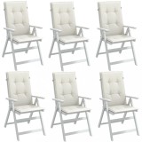 VidaXL Perne scaun spătar &icirc;nalt, 6 buc. melanj crem 120x50x4 cm textil