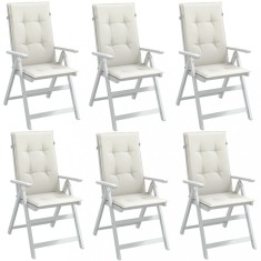 vidaXL Perne scaun spătar &icirc;nalt, 6 buc. melanj crem 120x50x4 cm textil 4002420