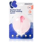 Cumpara ieftin Kikkaboo Suction Bowl &amp; Heat Sensing Spoon serviciu de masă 4 m+ Pink 2 buc