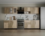 Cumpara ieftin Bucatarie Paula S Sonoma + Trufe 260 cm, 8 Corpuri, Pal melaminat 16mm, Blat 2.8cm