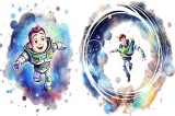 Cumpara ieftin Sticker decorativ Astronaut, Albastru, 90 cm, 8078ST-2, Oem