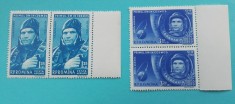 TIMBRE ROM&Acirc;NIA L.P.516/1961 Primul om in cosmos dantelat -Serie in pereche- MNH