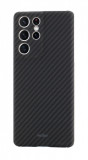 Husa Vetter pentru Samsung Galaxy S21 Ultra, Clip-On Super Slim, Made from Aramid Fiber, Kevlar, Negru