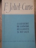 Culegere Cuvantari F. Joliot-Curie, 1959, Romana, Editura Politica, Istorie, Curie