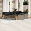 Gossi set mobilier de gradina cu perne, 10 piese, gri, poliratan
