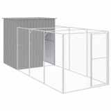 Cumpara ieftin Cusca de caine &amp; tarc gri deschis 165x455x181cm otel galvanizat