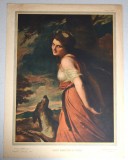 George Romney &quot;Lady Hamilton as Diana&quot; cromolitografie 1917, Portrete, Cerneala, Altul