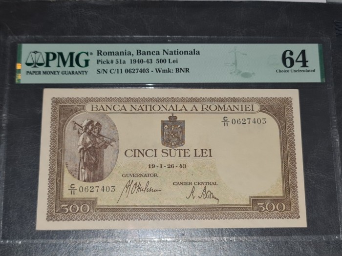 500lei din 1943 PMG64