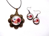 set sticla motiv floral 39953