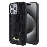Husa originala Guess iPhone 15 Pro Max Sequin Script Metal, negru, GUHCP15XPSFDGSK