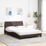 VidaXL Cadru de pat fără saltea, maro &icirc;nchis, 140x200 cm, textil