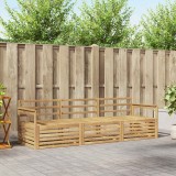 vidaXL Set de canapele de exterior 3 pcs Alb Lemn Solid de Acacia 3389949