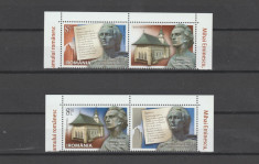 ROMANIA 2020 MIHAI EMINESCU POET AL NEAMULUI ROMANESC-serie 2 tb cu viniete MNH foto