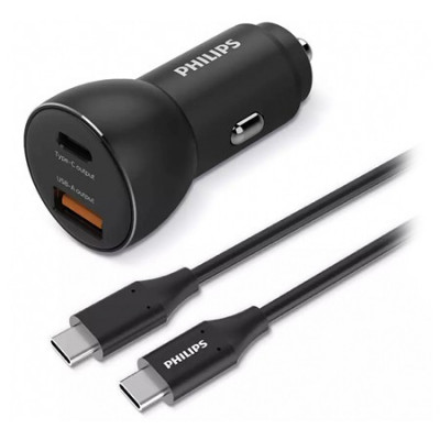 INCARCATOR AUTO USB -A SI USB TYPE C PHILIPS foto