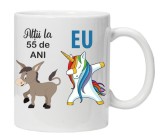Cana alba personalizata &quot;Altii la 55 ani&quot;, INOVATIX&reg;. 330ml, Oem