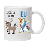 Cana alba personalizata &quot;Altii la 55 ani&quot;, INOVATIX&reg;. 330ml