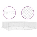 Cumpara ieftin Padoc de exterior pentru caini argintiu 8x8x2 m otel galvanizat