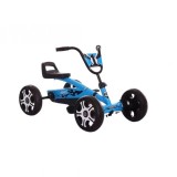 Kart pentru copii, cadru metalic si roti spuma EVA, maxim 25 kg, 65x45x35 cm, albastru