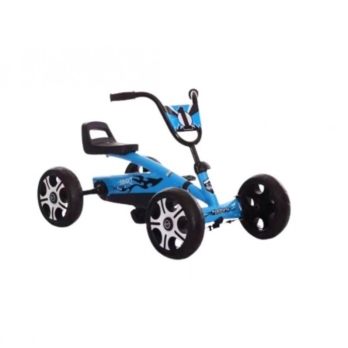 Kart pentru copii, cadru metalic si roti spuma EVA, maxim 25 kg, 65x45x35 cm, albastru