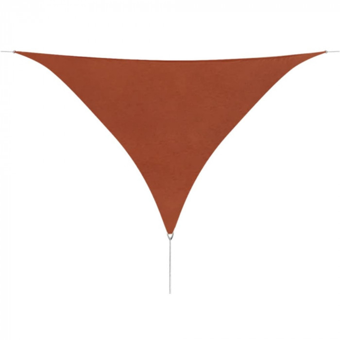 vidaXL Parasolar din țesătură oxford, triunghiular, 5x5x5 m, cărămiziu