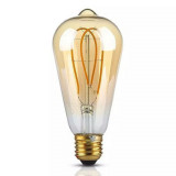 Bec led st64 e27 5w cu filament 2200k model edison, Oem