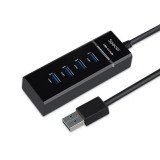 Cumpara ieftin HUB extern SPACER porturi USB: USB 3.0 x 4 conectare prin USB 3.0 negru SPH-4USB30-01