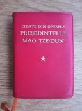 Citate din operele presedintelui Mao Tze-Dun (Pekin, China 1968, 439 pag. limba romana) Cartea rosie carticica manifestul maoism comunist propaganda