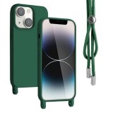 Cumpara ieftin Husa Silicon iPhone 13 6.1 Verde Inchis Snur