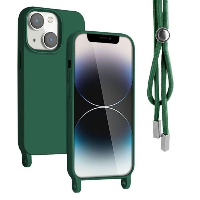 Husa Silicon iPhone 13 6.1 Verde Inchis Snur
