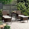 VidaXL Set mobilier bistro, 3 piese, maro, poliratan/sticlă securizată 3058391