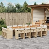 vidaXL Set mobilier de grădină cu perne, 15 piese, bej, poliratan 3211240