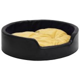 Cumpara ieftin Pat pentru caini, negru/galben 99x89x21 cm plus/piele ecologica