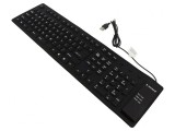 Tastatură USB Neagră cu Cabluri și Layout US