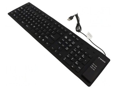 Tastatură USB Neagră cu Cabluri și Layout US foto