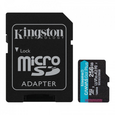 CARD MicroSD KINGSTON, 256 GB, MicroSD, clasa 10, standard UHS-I U3, foto