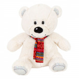 Jucarie de plus, Noriel Plush, Urs polar cu fular, 35 cm