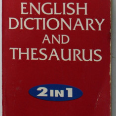 COLLINS ENGLISH DICTIONARY AND THESAURUS 2 IN 1 , 34.000 DEFINITIONS , 75.000 SYNONIMS , 1992