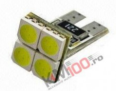 Led auto T10 cu 4 SMD 5050 foto