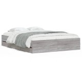 Cumpara ieftin Cadru de pat cu sertare gri sonoma 140x200 cm lemn prelucrat