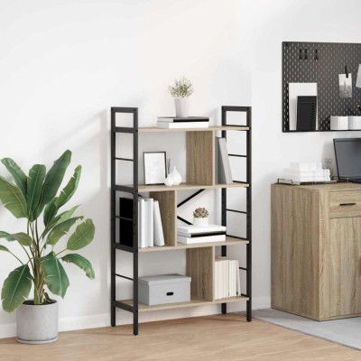 vidaXL Raft pentru cărți Stejar Sonoma 75 x 30 x 123,5 cm 883965 foto