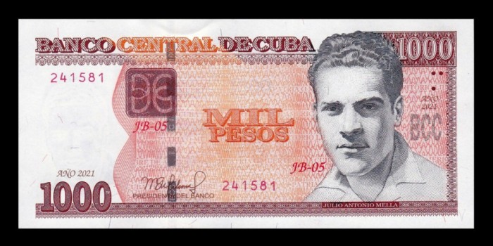 CUBA █ bancnota █ 1000 Pesos █ 2021 █ P-132 █ UNC █