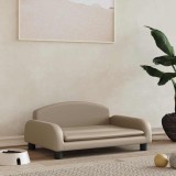 VidaXL Pat de c&acirc;ini, cappuccino, 70x45x30 cm, piele ecologică
