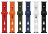 Cumpara ieftin Curea Silicon Stepped pentru Apple Watch &ndash; 42/44/45/49 mm &ndash; Roșu și Bleumarin &ndash;